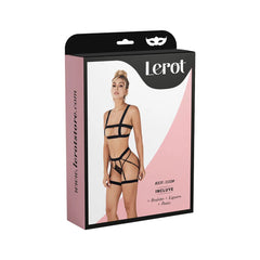 Conjunto de lencería de encaje negro con sujetador y braguita Lerot