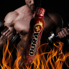 Potenciador Sexual Masculino Dura + 550 ml product shot with clear instructions for use and benefits listed