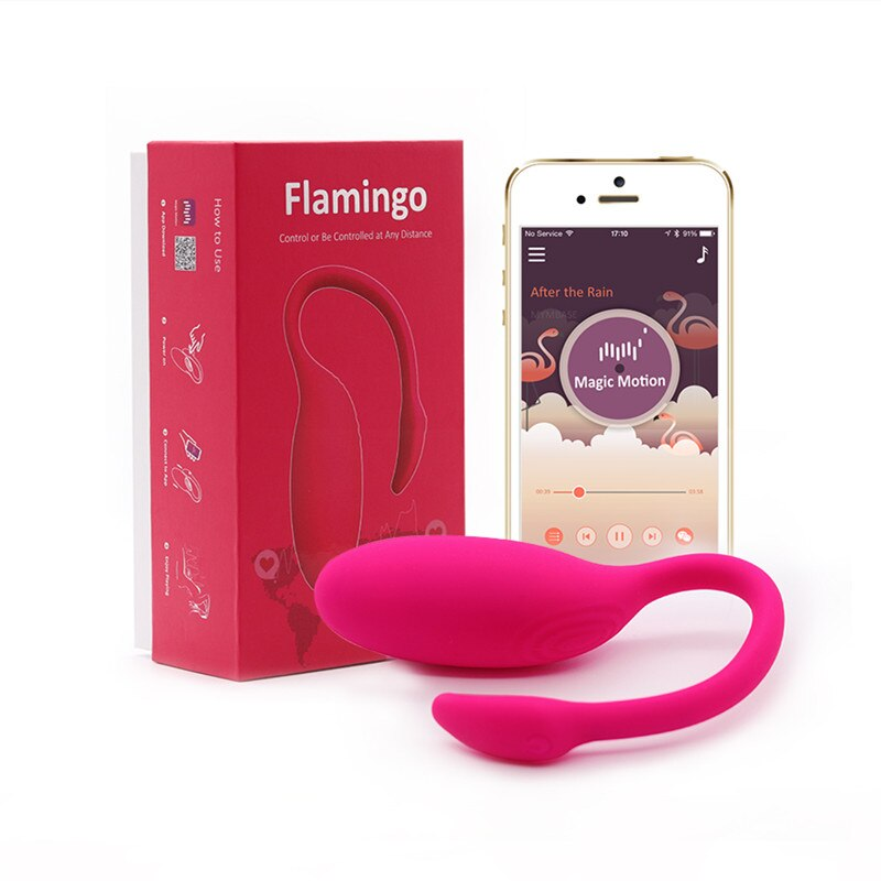 Vibrador Interactivo Magic Flamingo in pink silicone material with curved design for G-spot stimulation