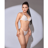 Beautiful white Selena lingerie set with lace details and matching panties