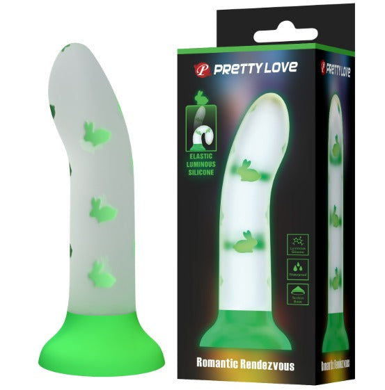 ###
Dildo Rabbit Luminous de silicona suave y flexible, con vibración potente