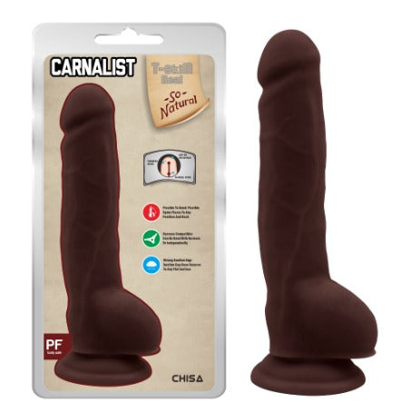 Realistic brown dildo Carnalist with lifelike texture and suction cup base
