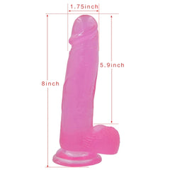 Dildo de gelatina con forma de pene y protuberancias estimulantes