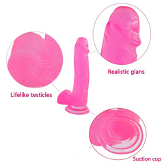 Juguete sexual realista de gelatina con diseño de venas y testículos