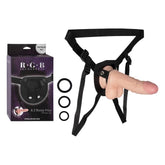 Black and red Ronnie Price 83 strap on harness with adjustable straps and metal O-ring for secure attachment of various dildos and toys