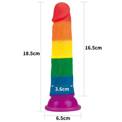Consolador Dildo Rainbow 7 Prider con forma realista y colores vivos