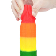 Dildo Rainbow Prider 9 de silicona con efecto arcoíris