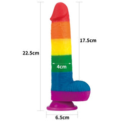 Producto erótico Dildo Rainbow Prider 9 con diseño colorido