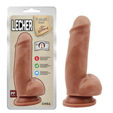 Dildo Lecher Latin in realistic skin color with veiny texture and suction cup base for hands-free play