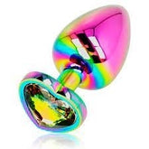 Shimmering heart-shaped anal plug adorned with colorful crystals for sensual pleasure