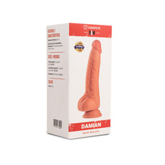 Realistic silicone dildo with lifelike texture and raw, natural appearance