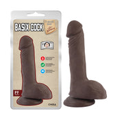 Dildo Realista Basix Cock Brown de silicona con venas y textura realista