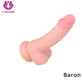 Large, realistic silicone dildo Baron with suction cup base for hands-free pleasure