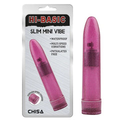 Vibrador morado Slim Mini Vibe con 10 modos de vibración y resistente al agua