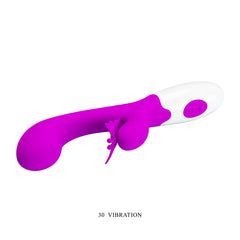 Vibrador Butterfly Kiss product with dual stimulating shaft and butterfly clitoral stimulator