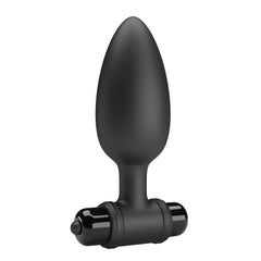 Black silicone plug with powerful vibrating function for anal pleasure