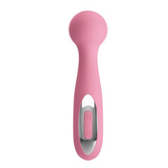 Vibrador Carina de color rosa brillante con curvas suaves y textura sedosa