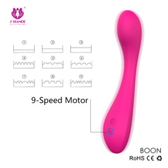 Vibrador Punto G Boon fabricado con silicona suave y segura para el cuerpo