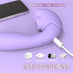 Vibrador Succionador Kitty con 10 modos de vibración y succión