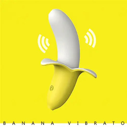 Vibrador Banana - yellow silicone vibrator with curved shape for G-spot stimulation