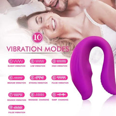 A close-up image of Vibrador Helmut, featuring its ergonomic design and multiple speed settings