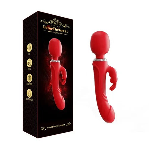 Masajeador Peter: a handheld electronic massager with multiple attachments for targeted muscle relief