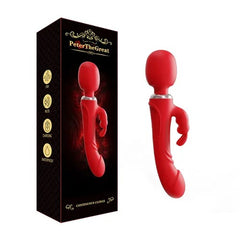 Masajeador Peter: a handheld electronic massager with multiple attachments for targeted muscle relief