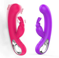 Vibrador Luigi de color morado con diseño curvo y resistente al agua