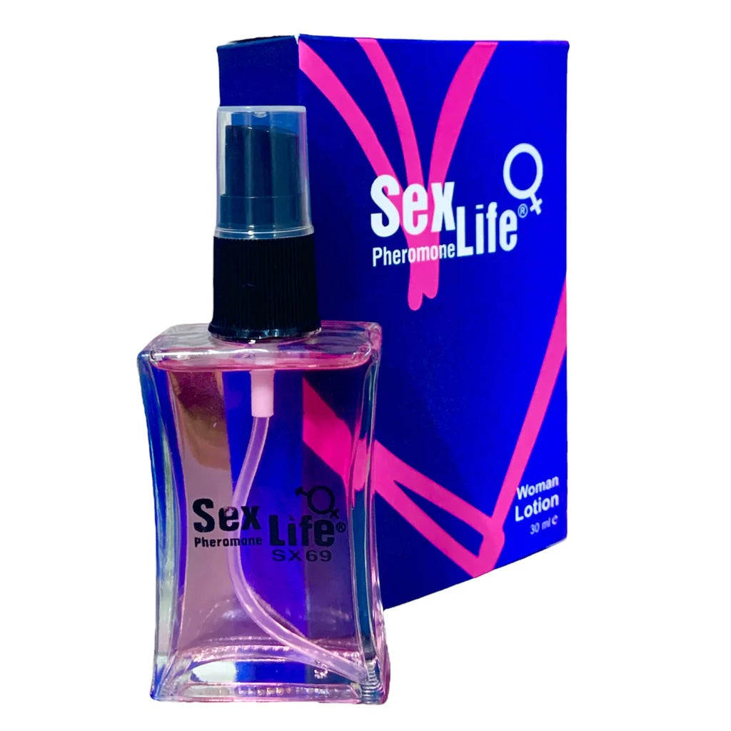 30ml bottle of Loción Feromonas Mujer Sex Life, a pheromone-infused fragrance for women to enhance their sex life and attraction
