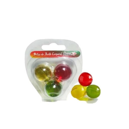 Three bottles of Perlas Aceite Corporal x 3 FlavorSex, a luxurious body oil with a blend of natural oils and a sensual fragrance