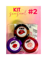 Kit Sensual Erotic # 3 with massage oils, blindfold, and feather tickler for intimate play and exploration