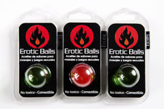 Three pearl-colored erotic balls designed for intimate pleasure and stimulation