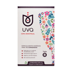 Copa Menstrual UVA 2 Talla B, a reusable silicone menstrual cup designed for comfort and leak-free protection