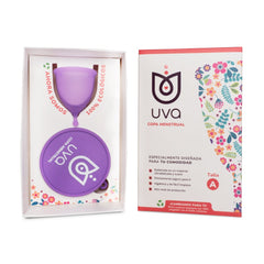 Copa Menstrual UVA 2 Talla B in transparent packaging with instructions