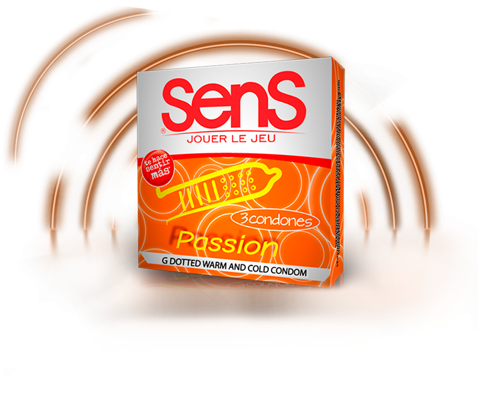 Three Sens Passion condoms in a pack, designed for maximum pleasure and safety