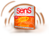 Three Sens Passion condoms in a pack, designed for maximum pleasure and safety