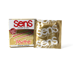 Three Sens Mythe condoms, designed for enhanced pleasure and protection