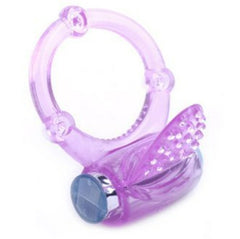 Silicone vibrating ring with tongue-shaped stimulator