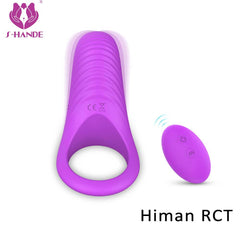 Anillo vibrador Himan RCT in black color, designed for couples pleasure