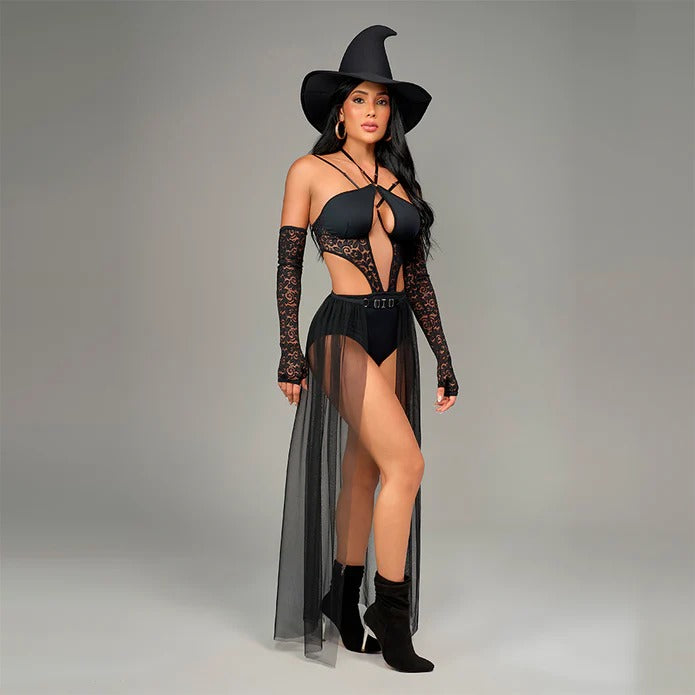 Handcrafted Samantha Witch figurine made of resin, perfect for Halloween decor