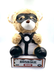 Oso Sado plush teddy bear with brown fur and cute bow tie