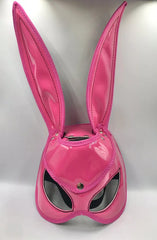 Black and white Máscara Bad Bunny with bunny ears and logo