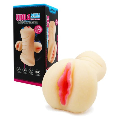 Vagina y Boca Abigail realistic masturbator for men with dual openings and textured tunnel