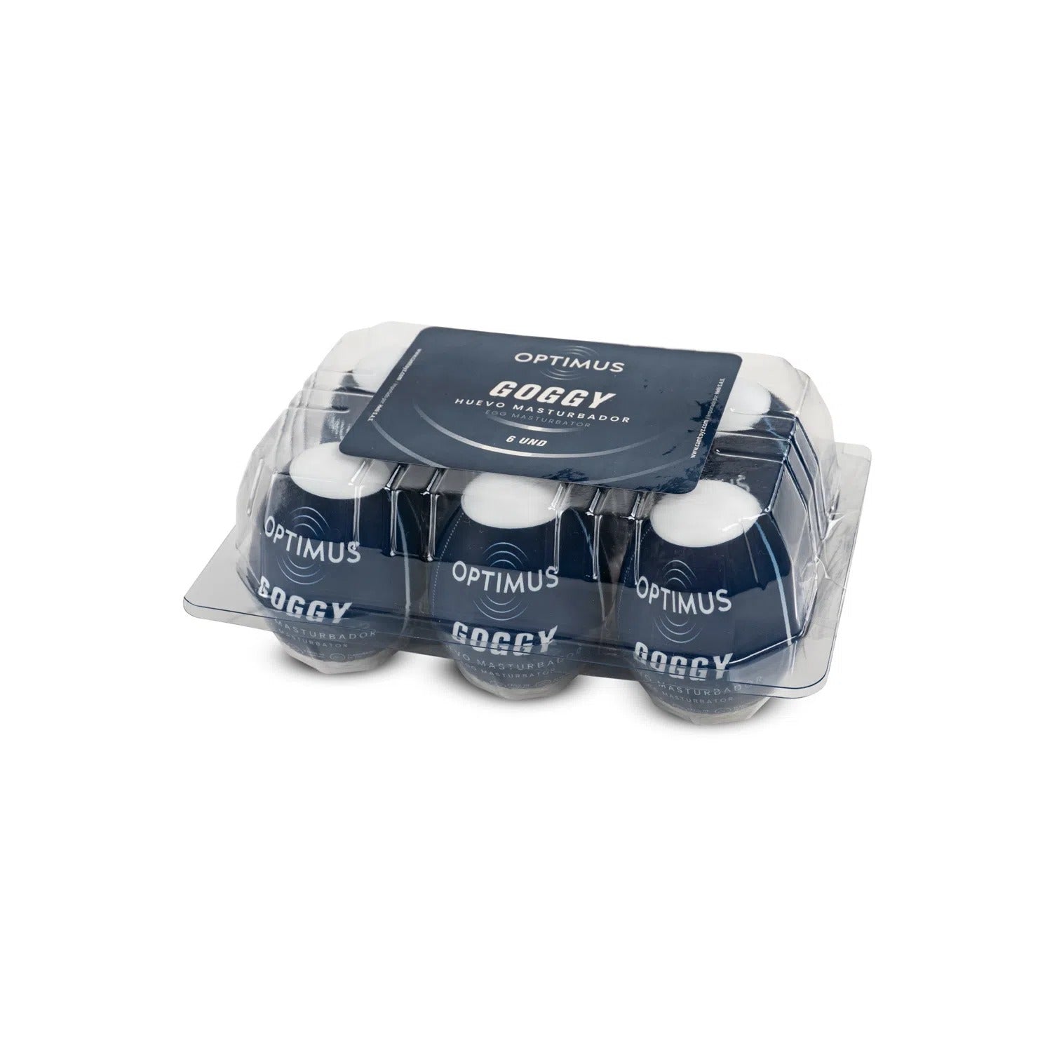 Close-up of Huevo Masturbador Goggy sex toy, a discreet and compact pleasure device for men