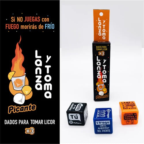 Colorful and vibrant game pieces for Juego Lanza y Toma Picante