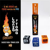 Colorful and vibrant game pieces for Juego Lanza y Toma Picante