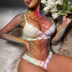 Side view of Malla Pride Hermanas Fashion LGTBIQ+ leggings showcasing the vibrant and bold design