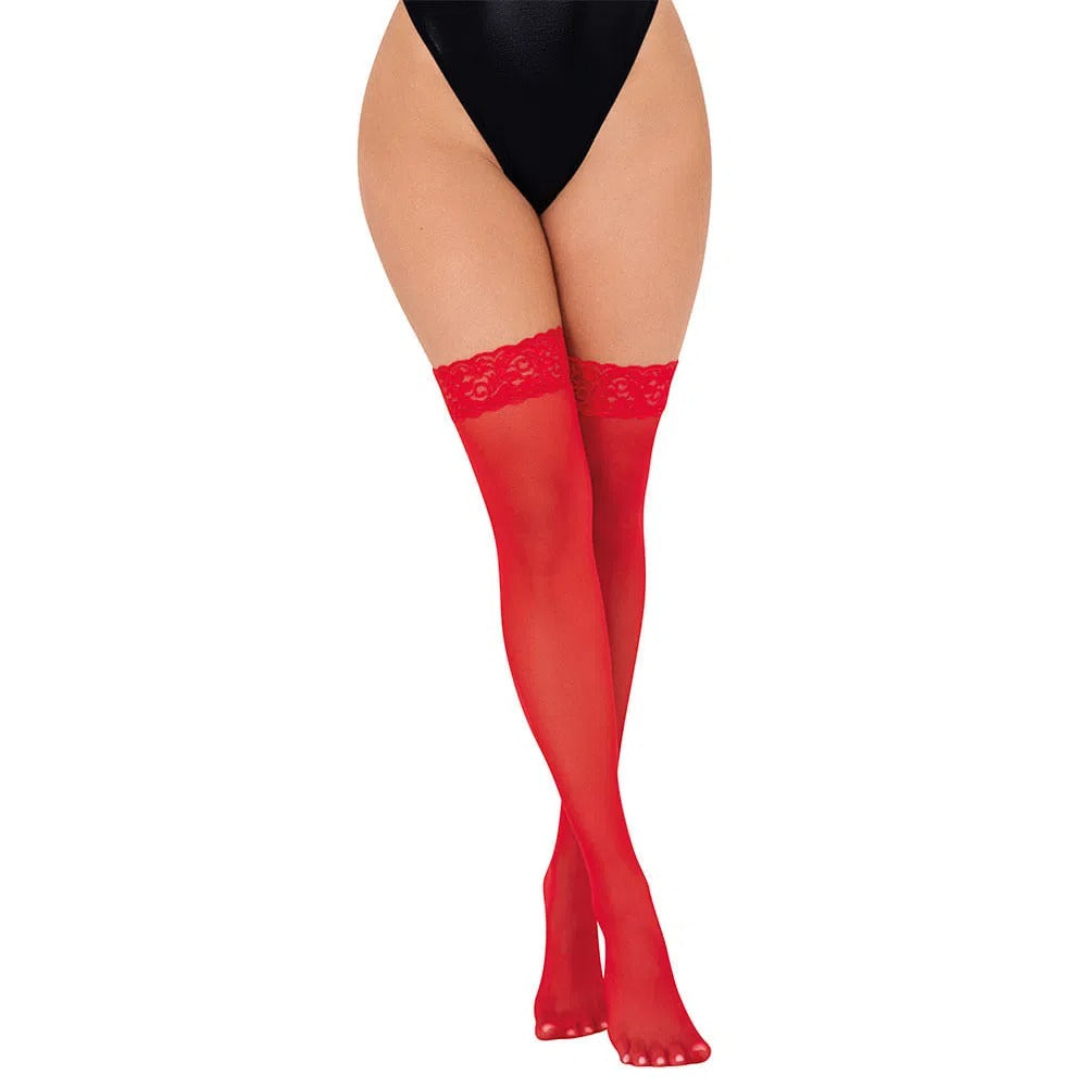 Medias Malen Lerot Rojas, a high-quality red wool blend knee-high sock with intricate pattern and reinforced heel and toe for durability