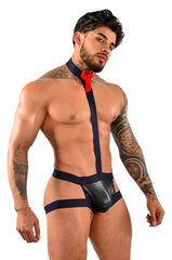 Black and white Boxer Renzo dog breed, standing on a grass field