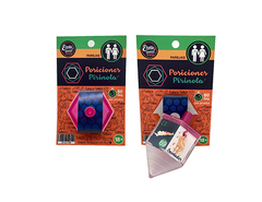 Colorful wooden Pirinola Heterosexual Mixta game with Spanish instructions for fun family entertainment